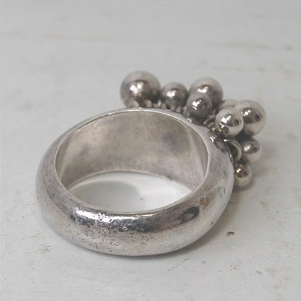 Sterling‎ Silver Silpada Ring Size 10 Cha Cha Bead Cluster 925 Vintage jewelry